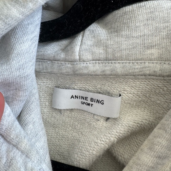 Anine Bing Light Gray Cotton Hooded Sweatshirt - Picture 6 of 6